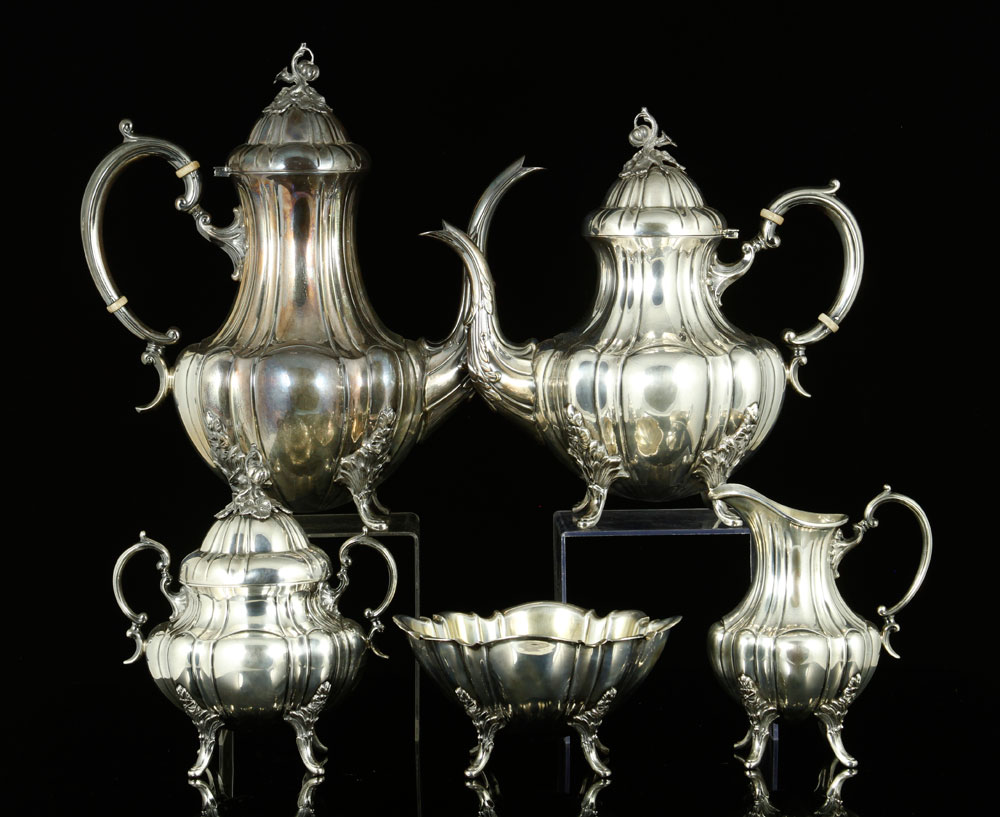 Appraisal: - Reed and Barton Sterling Tea Service Five-piece Reed and