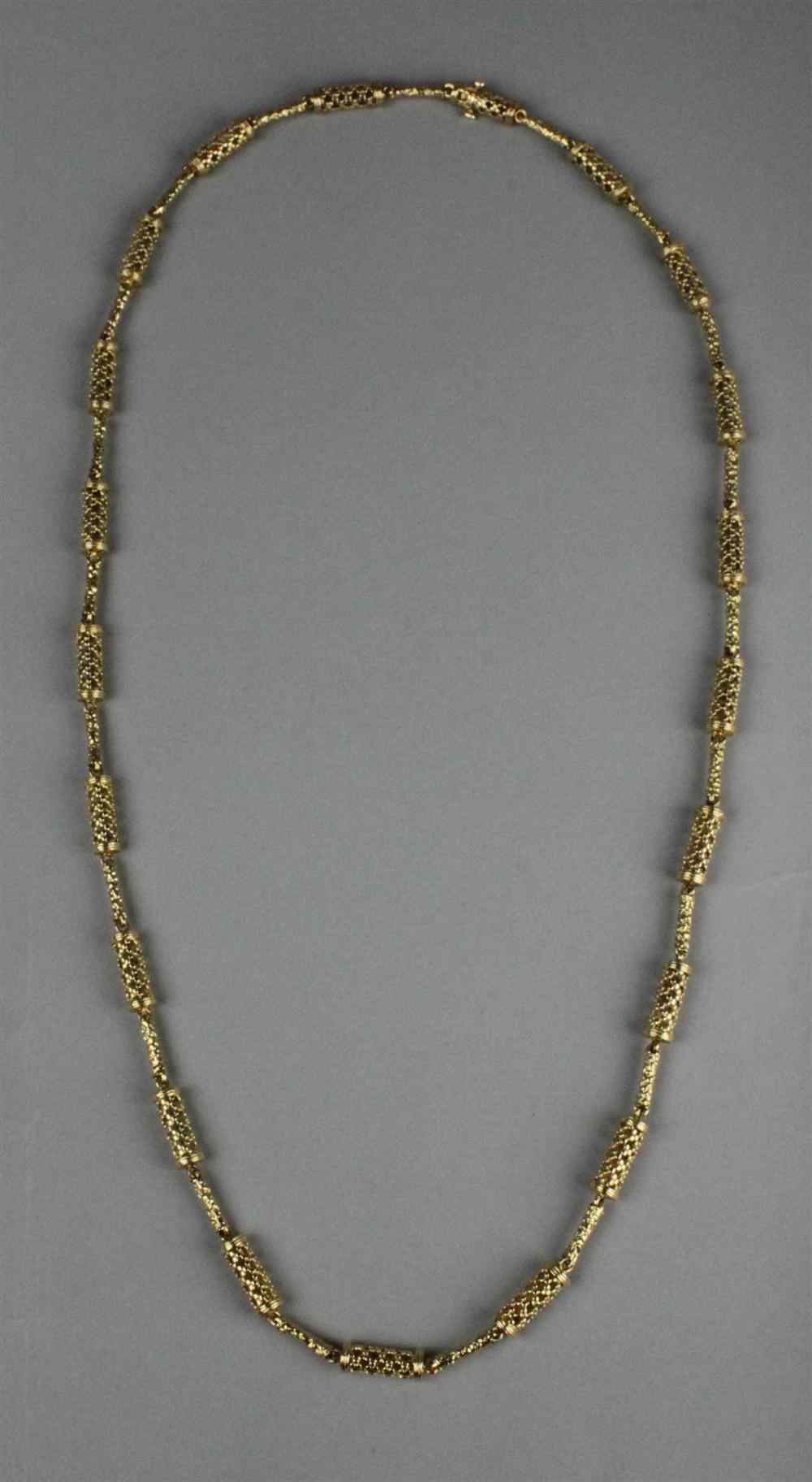 Appraisal: LADY'S K YELLOW GOLD LINK NECKLACE PROBABLY BY PETER LINDEMAN