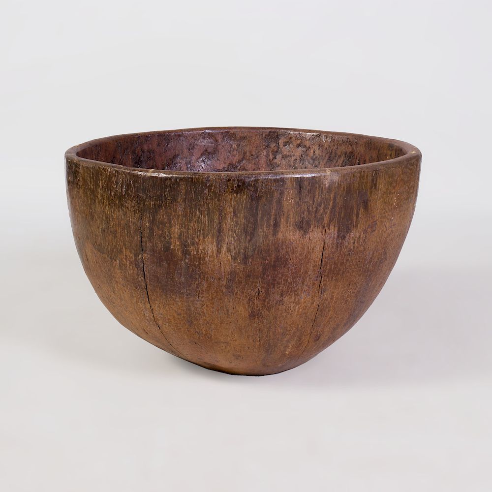 Appraisal: Large African Carved Hardwood Bowl x in Condition Minor age