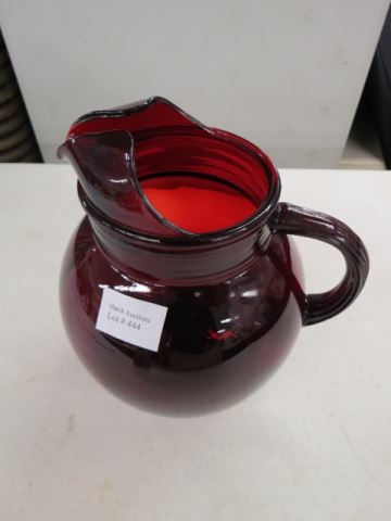 Appraisal: Ruby Glass Pitcher ball shape excellent