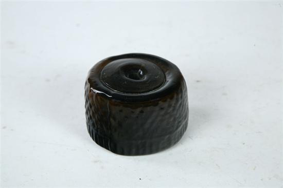 Appraisal: BLOWN-MOLDED GLASS INKWELL American st half- th century blown glass