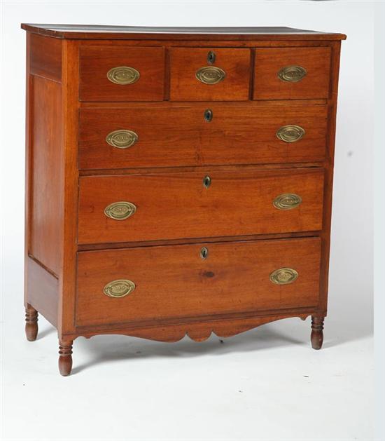 Appraisal: SHERATON CHEST OF DRAWERS Pennsylvania early th century walnut and