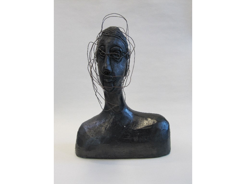 Appraisal: Figural sculpture signed Alice Palset and another sculpture of a