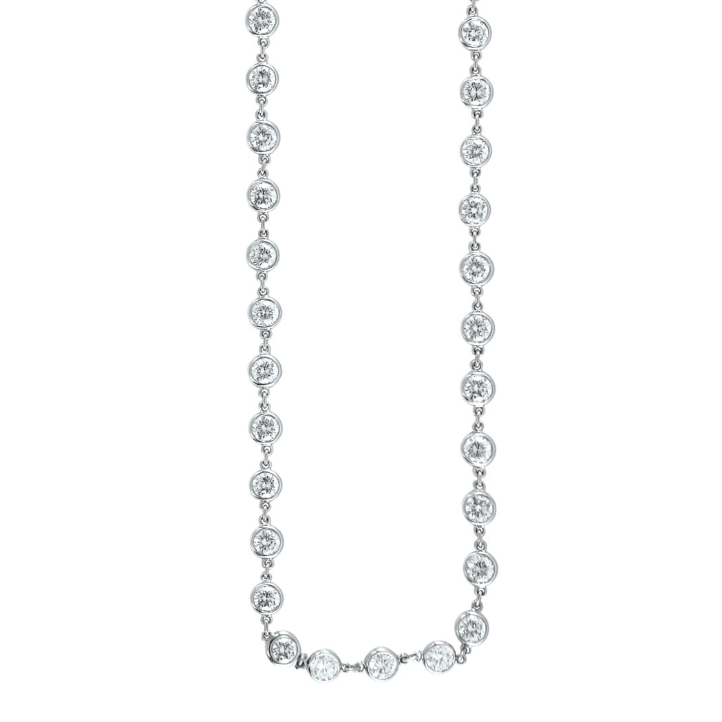 Appraisal: Platinum and Diamond Chain Necklace Tiffany Co Elsa Peretti diamonds