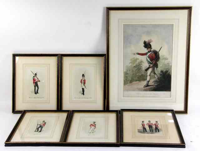 Appraisal: Four Portraits Of Soldiers In Uniforms From - print cm