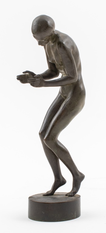 Appraisal: HEINRICH SCHOLZ NUDE WOMAN BRONZE SCULPTURE Heinrich Karl Scholz Austrian