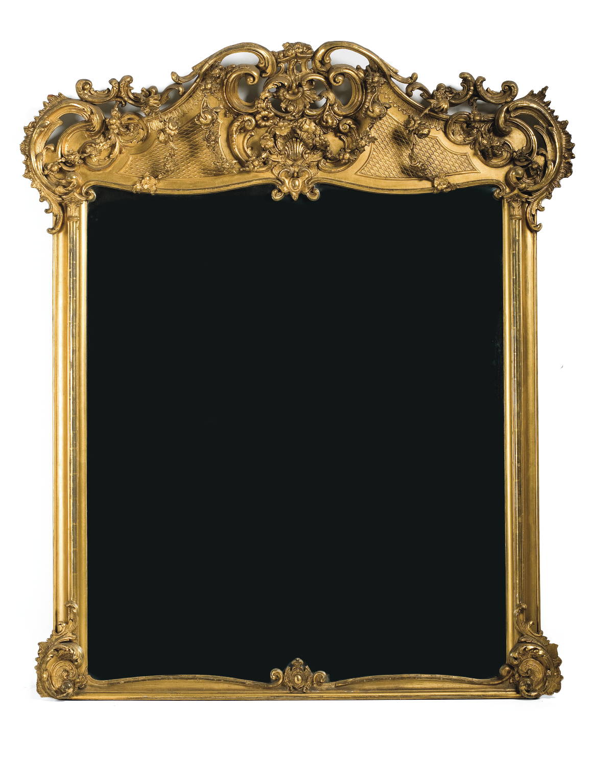 Appraisal: LARGE VICTORIAN ROCOCO CARVED AND GILDED OVERMANTEL MIRROR x inches