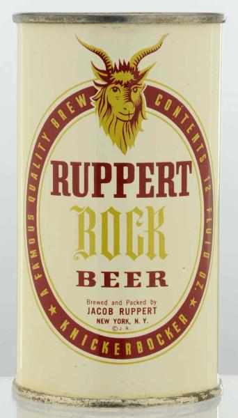 Appraisal: Ruppert Bock Beer Flat Top BEer Can - Knickerbocker bottle