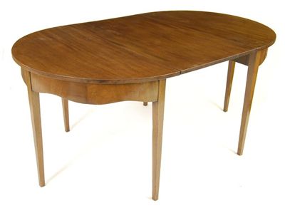 Appraisal: A mahogany D end dining table with extra leaf with