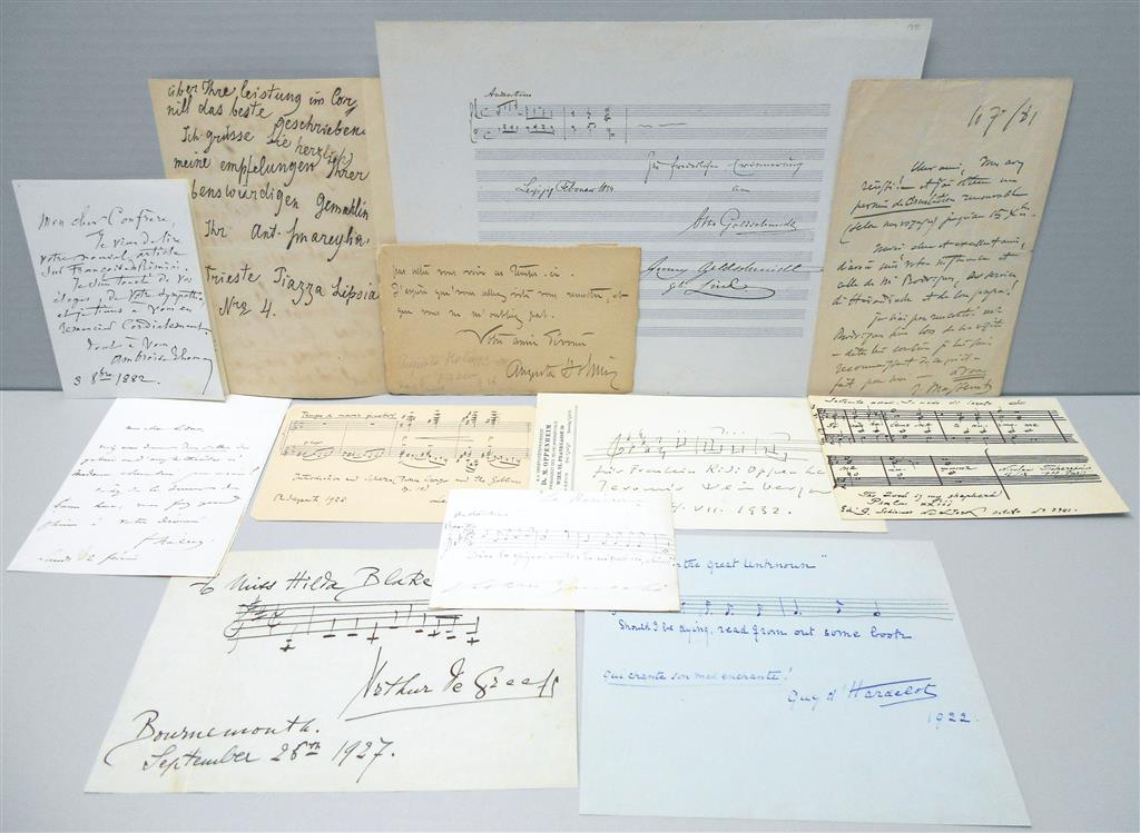 Appraisal: MUSICIANS--EUROPEAN Group of items Signed or Signed and Inscribed Format