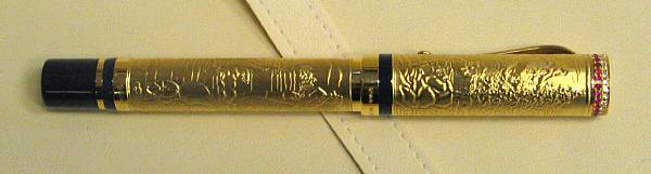 Appraisal: MONTEGRAPPA k Gold and Precious Stones Cosmopolitan E-W Fountain Pen