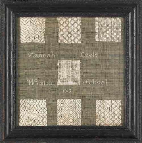 Appraisal: Chester County Pennsylvania Westtown School needlework dated wrought by Hannah