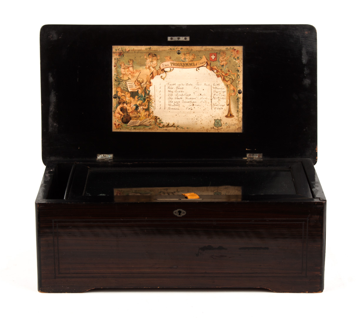 Appraisal: Swiss inlaid rosewood music box third quarter- th century air