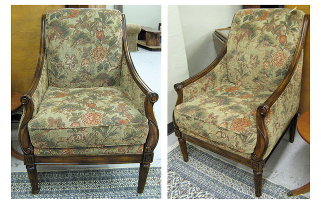 Appraisal: PAIR OF LOUIS XVI STYLE ARMCHAIRS Ashley Furniture Co recent