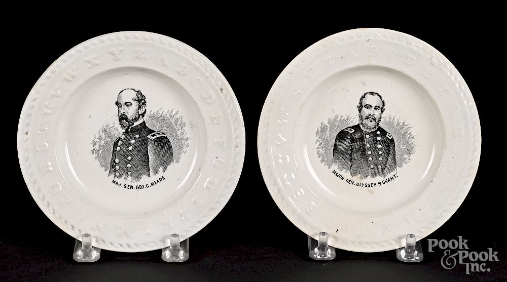 Appraisal: Two Staffordshire ABC toddy plates Exclusive on Bidsquare Two Staffordshire