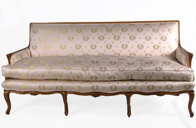 Appraisal: French Louis XVI style vintage sofa inches long with new