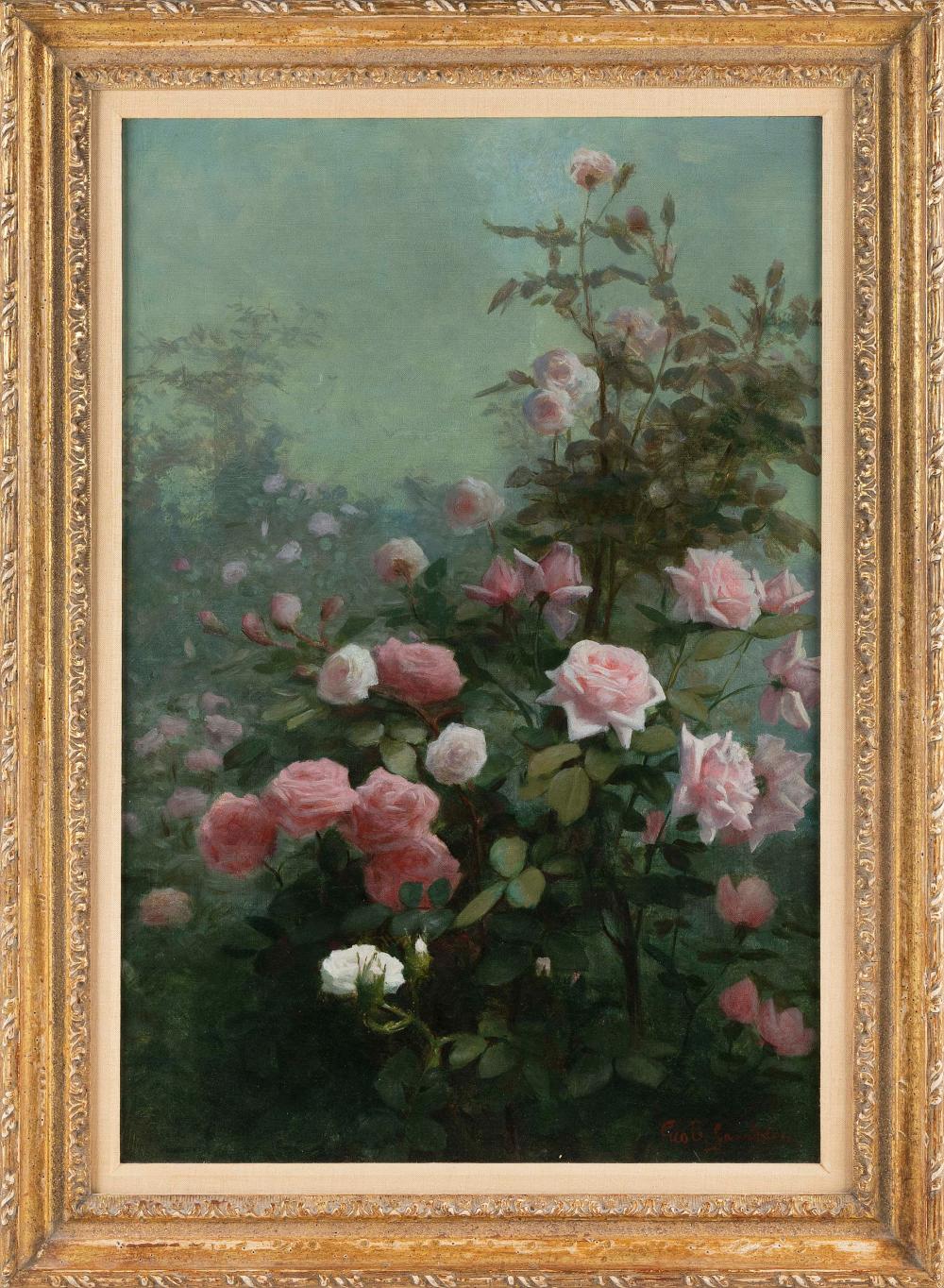 Appraisal: GEORGE COCHRAN LAMBDIN PENNSYLVANIA NEW YORK - ROSES OIL ON