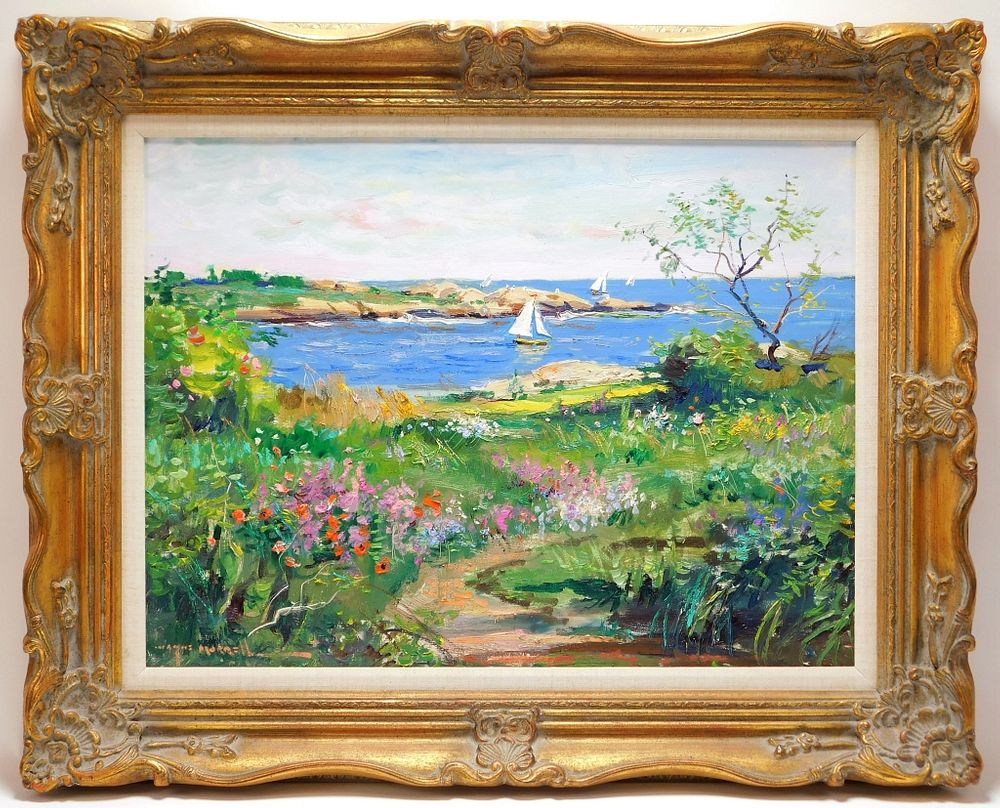 Appraisal: Wayne Morrell Massachusetts Coastal Bloom Painting Wayne Beam Morrell Massachusetts