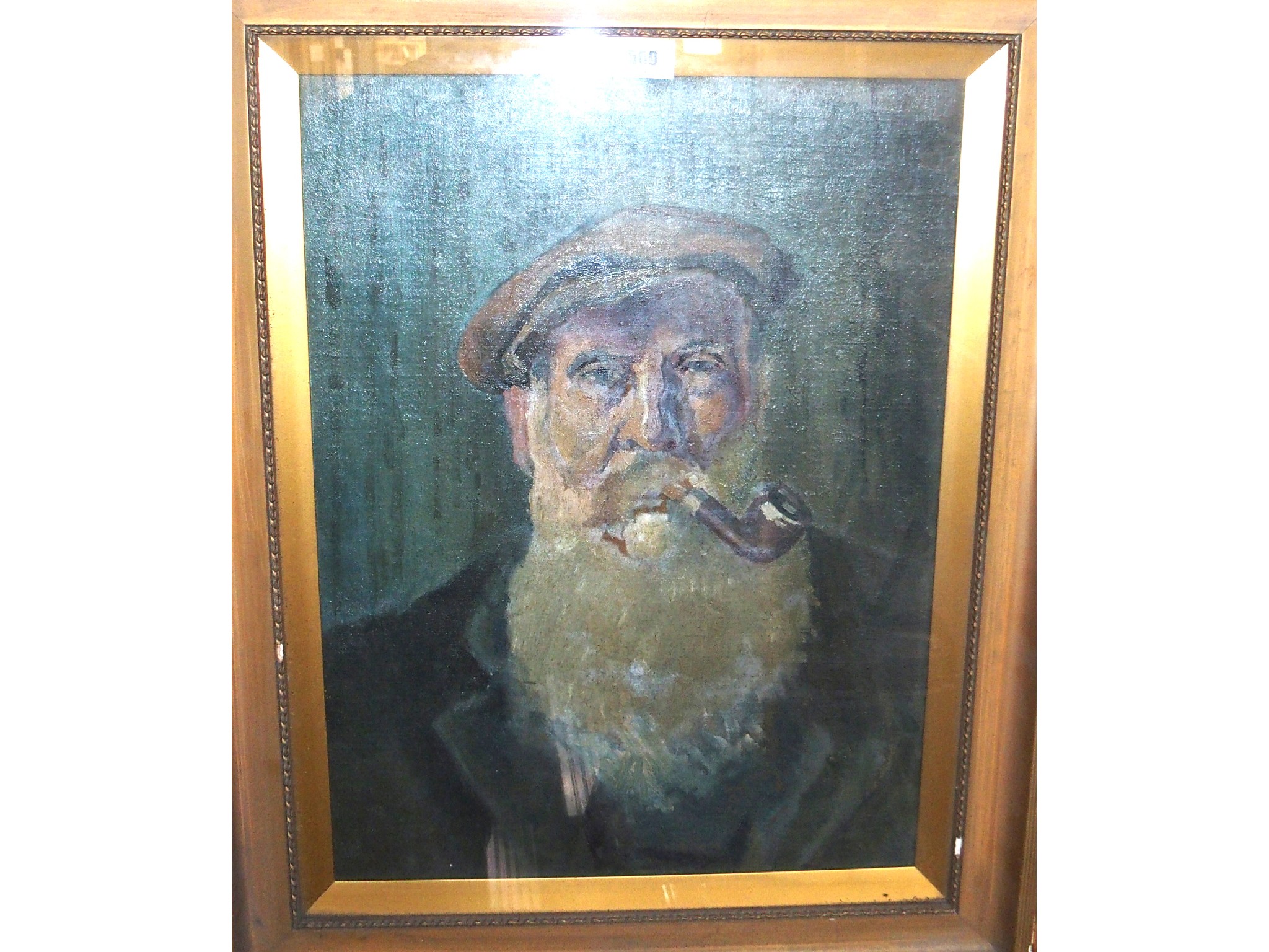 Appraisal: ENGLISH SCHOOL th Century Bearded man with pipe oil on