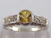 Appraisal: A carat white gold golden beryl ring size N gms