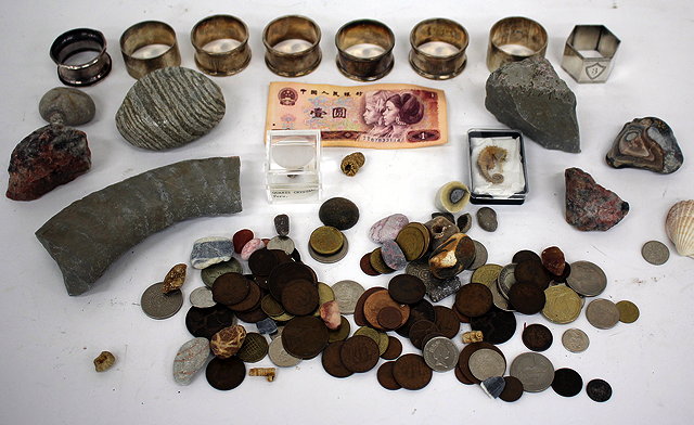 Appraisal: A QUANTITY OF SILVER NAPKIN RINGS coins and fossils