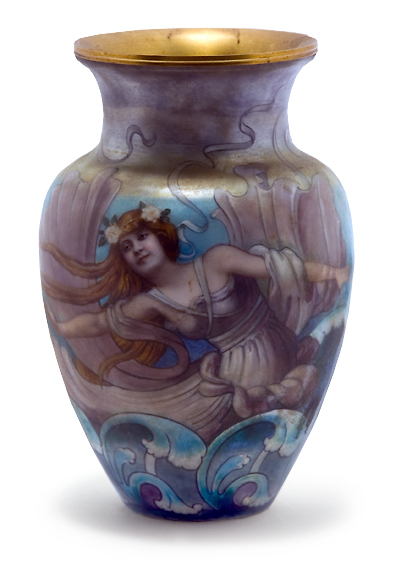 Appraisal: Auguste Jean Enameled Metal Vase Estimate -