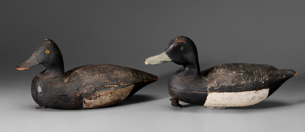 Appraisal: Two Bluebill Drake Decoys one attributed to Eastern Shore Virginia