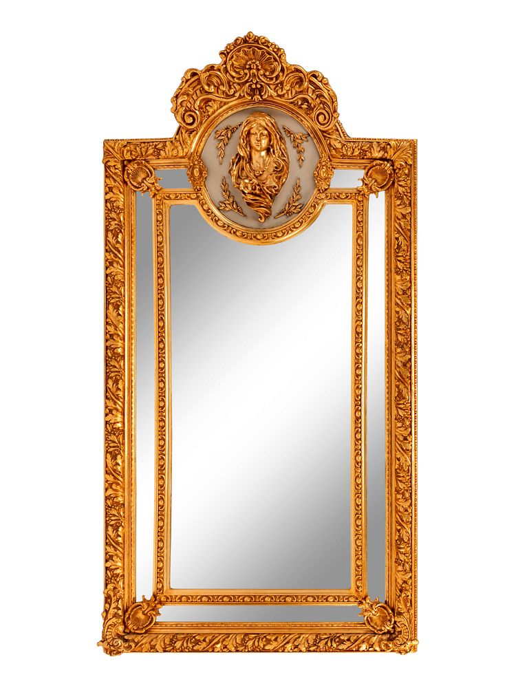 Appraisal: A Louis XVI Style Painted and Parcel Gilt Mirror A