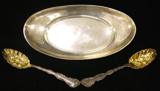 Appraisal: Sterling oval bread dish by Fisher '' l and two