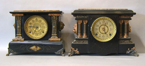 Appraisal: Two Seth Thomas faux marble mantle clocks h