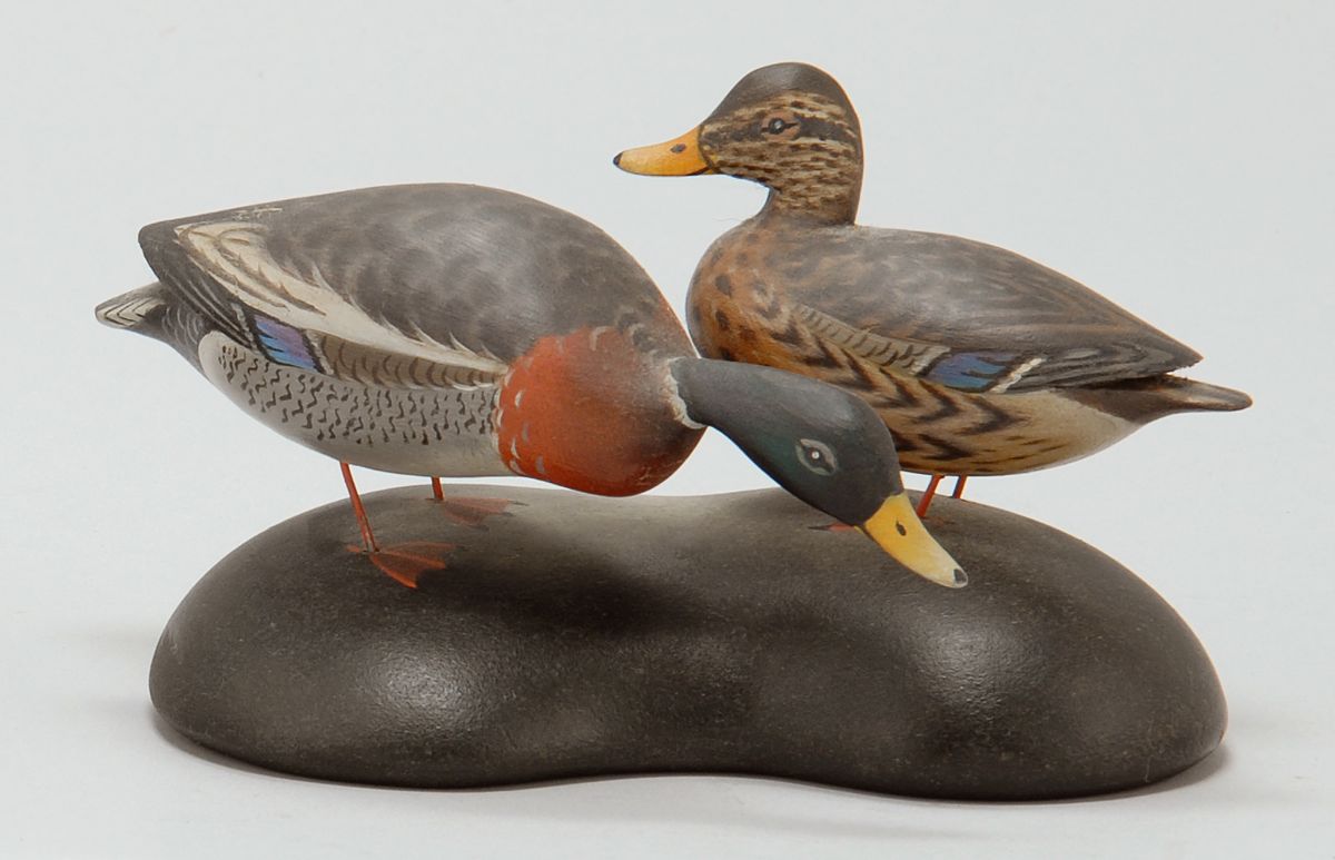 Appraisal: MINIATURE PAIR OF MALLARDS By Crowell of East Harwich Massachusetts