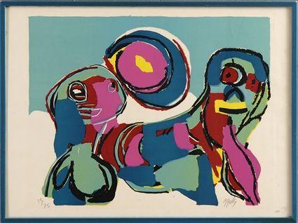 Appraisal: KAREL APPEL - UNTITLED Lithograph in color x in signed