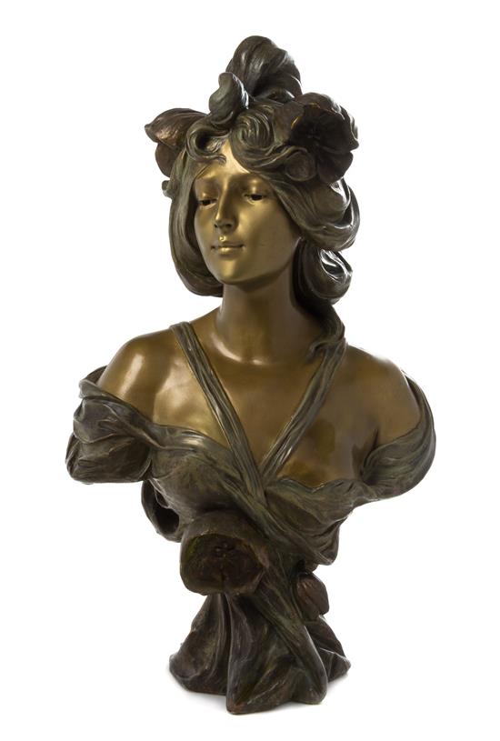 Appraisal: Sale Lot A German Art Nouveau Terracotta Bust uriela depicting