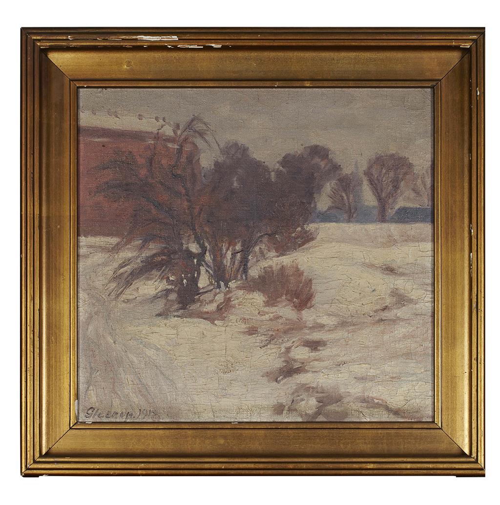 Appraisal: KNUD GLEERUP DANISH EARLY TH CENTURY WINTER LANDSCAPE Signed and