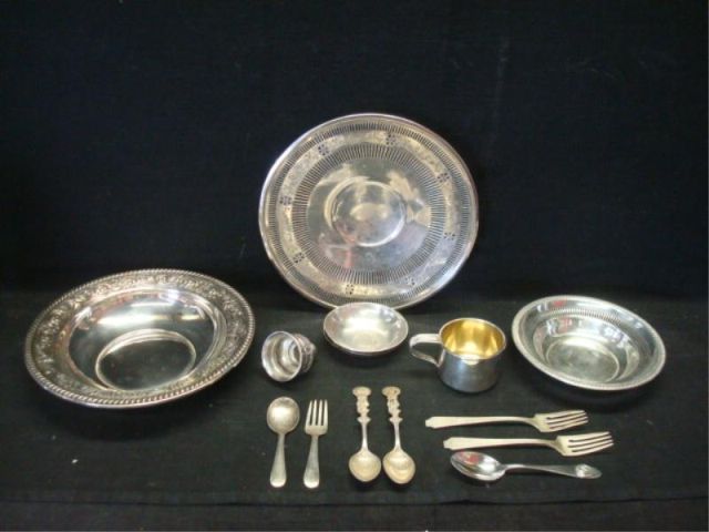 Appraisal: Lot assorted sterling incl plates and bowls baby cup w