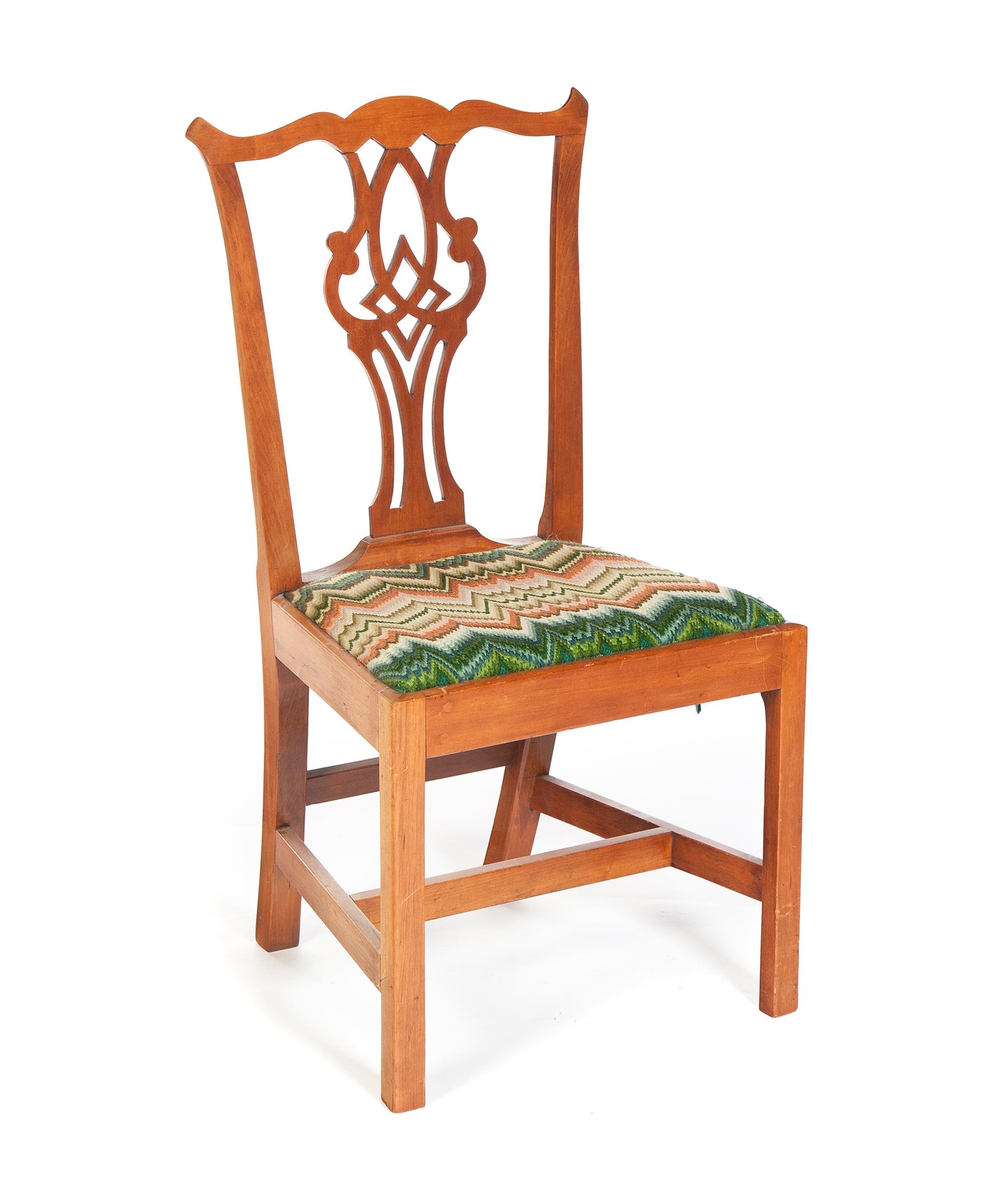 Appraisal: AMERICAN CHIPPENDALE PIERCED SPLAT SIDE CHAIR Fourth quarter - th