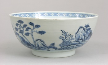 Appraisal: A Nanking Cargo Blue White Porcelain Bowl A fine Nanking