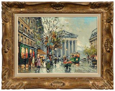 Appraisal: Painting attributed to A Blanchard Rue Royale and la Madeleine