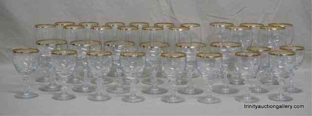 Appraisal: Tiffin Franciscan Florentine Stems Set pcs Tiffin Franciscan Florentine Crystal