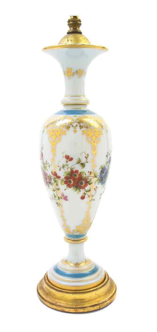 Appraisal: A French Opaline Glass Vase attributed to Baccarat of baluster