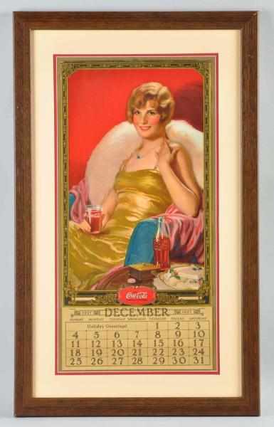 Appraisal: Coca-Cola Calendar Beautifully matted and framed under plexiglass Complete with