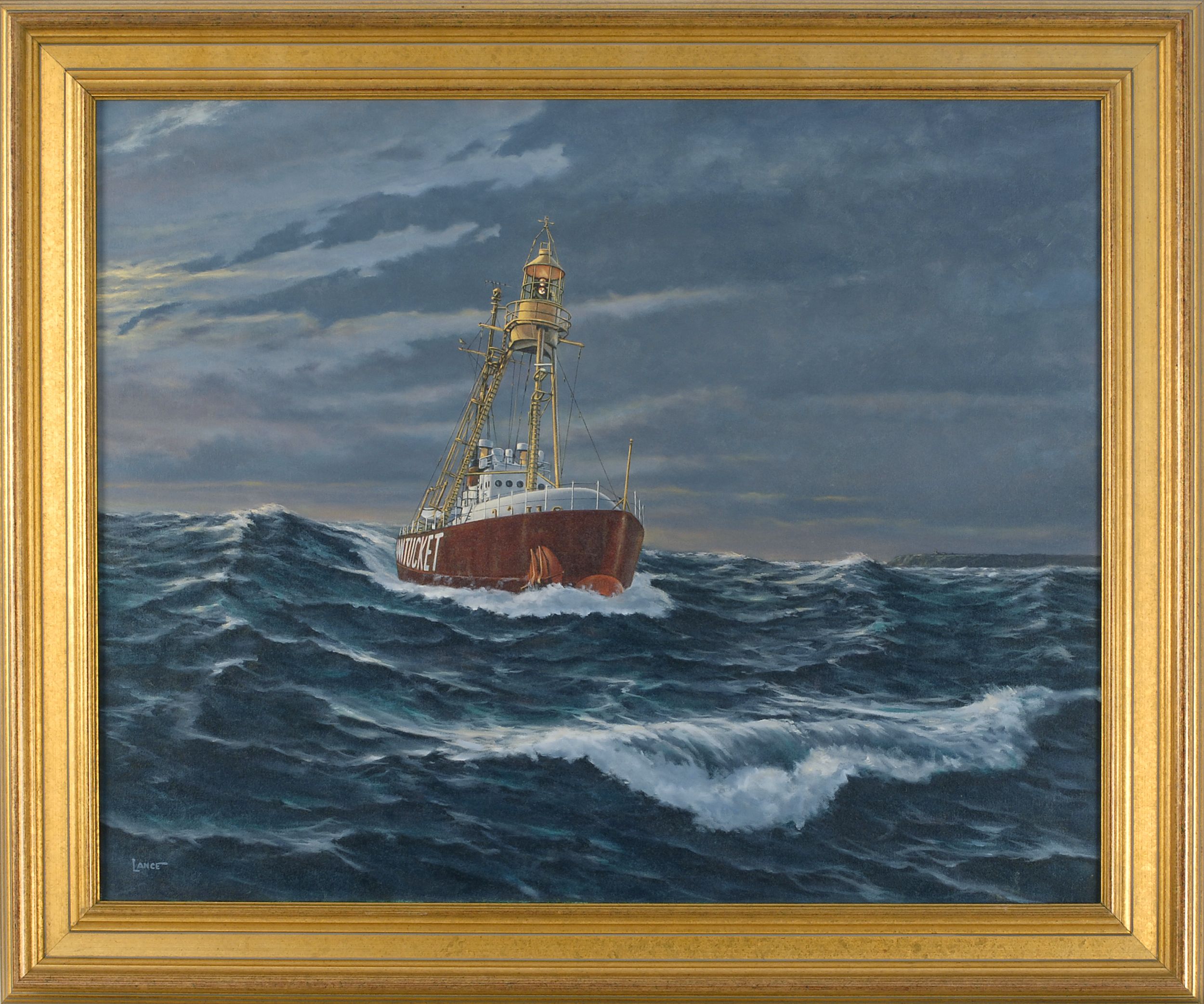 Appraisal: LANCE WALKERCape Cod ContemporaryThe lightship Nantucket Signed lower left Lance