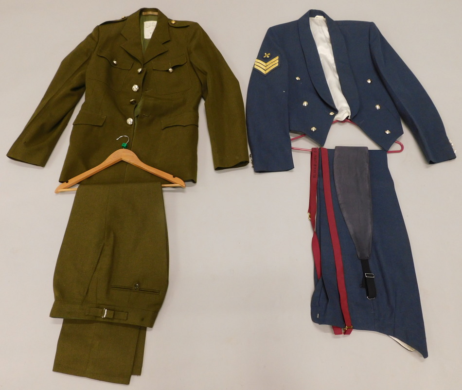 Appraisal: A thC army jacket and trousers quarter length with brass