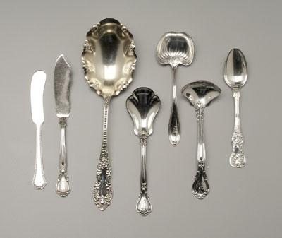 Appraisal: pieces sterling silver flatware Chantilly Olympia Copley patterns serving spoons