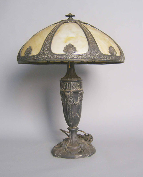 Appraisal: Slag glass table lamp early th c h