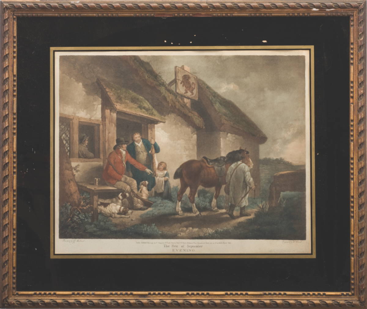 Appraisal: PAIR OF FRAMED ENGLISH ENGRAVINGS OF THE FIRST OF SEPTEMBER