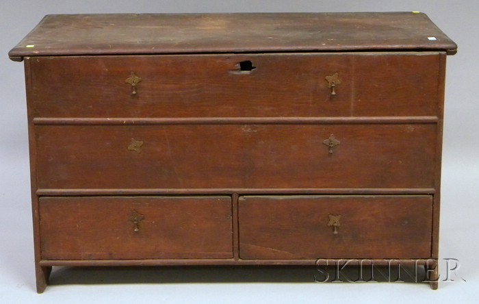 Appraisal: Pine Blanket Chest over Two Short Drawers ht wd in