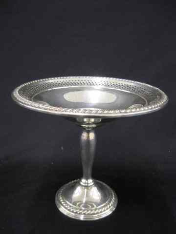 Appraisal: Sterling Silver Tall Compote gadroon openwork border '' weighted