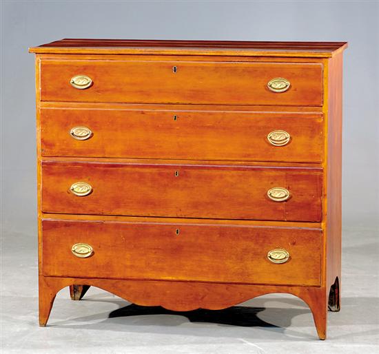 Appraisal: Federal inlaid cherry chest of drawers first quarter th century