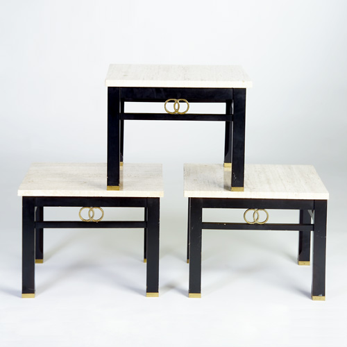 Appraisal: MICHAEL TAYLOR BAKER Set of three small side tables in